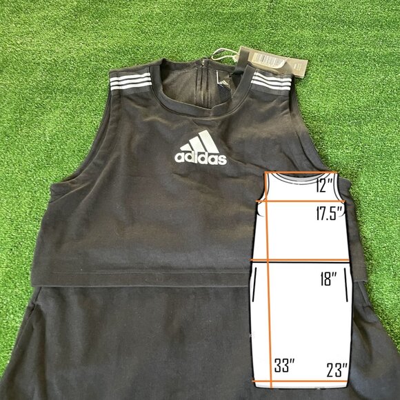Adidas Sleeveless Game & Go Active Multisport Skirt Dress Black Size XS NEW - Picture 2 of 14